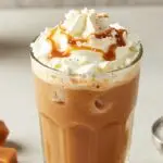Salted Caramel Root Beer Dirty Soda Recipe served in a glass with garnish