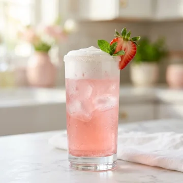 Strawberry Creamsicle Dirty Soda with Marshmallow Cold Foam