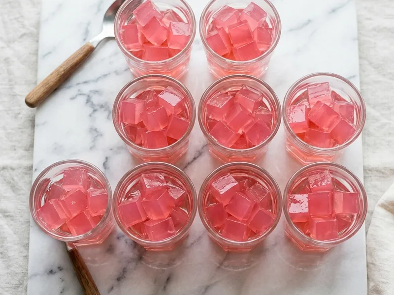 bariatric gelatin recipe portioned into cups for meal prep