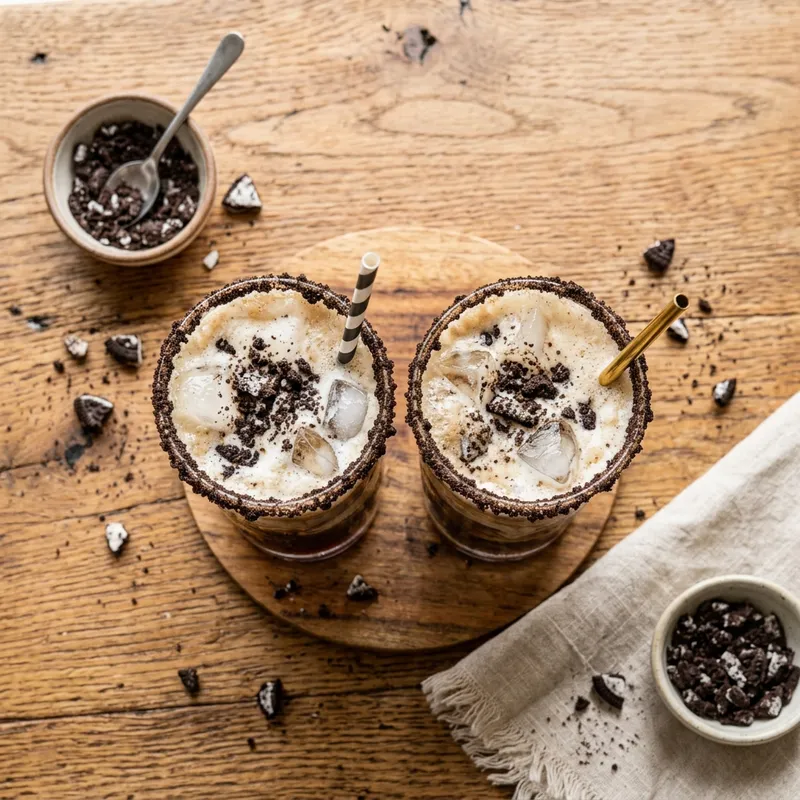 Crumbl dirty soda copycat served over ice with cream swirl