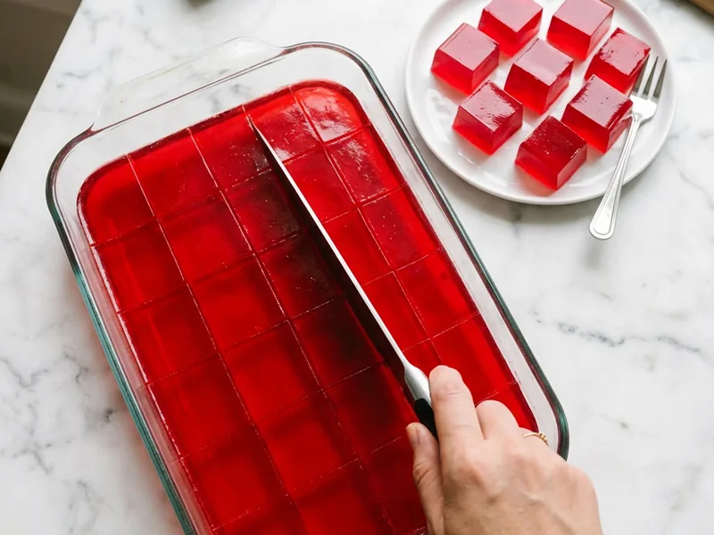 cutting gelatin unflavored knox recipe into clean squares
