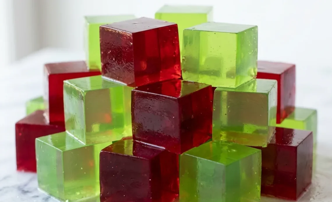 gelatin unflavored knox recipe cut into firm colorful squares