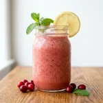 dr mark hyman gelatin recipe alternative, pink plant-based jelly drink in a mason jar
